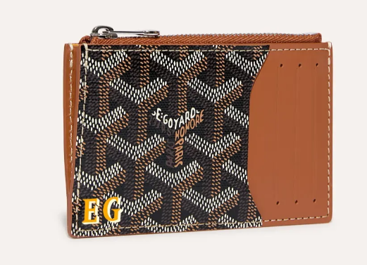 Bourbon zipped card holder Initials