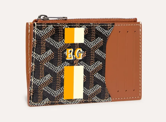 Bourbon zipped card holder Stripes and Initials