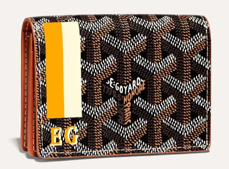 Malesherbes Card Wallet Stripes and Initials