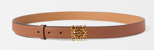 Anagram belt in pebble grain calfskin