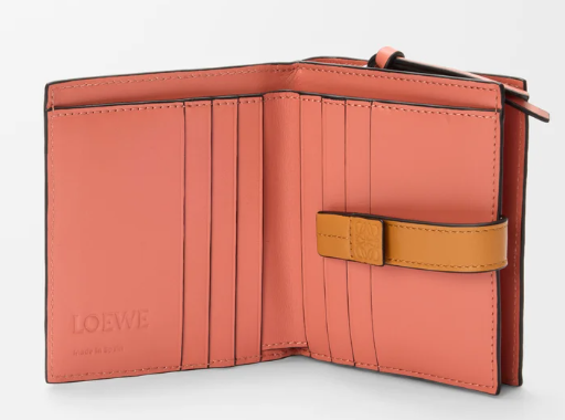 Compact zip wallet in soft grained calfskin