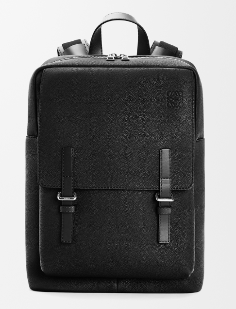 Military backpack in soft grained calfskin