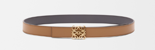 Reversible Anagram Bombé belt in smooth calfskin