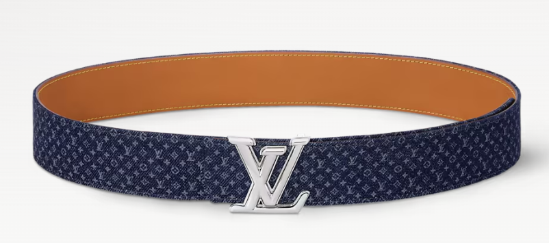 LV Dimension Monogram Reflective Denim 40mm Reversible Belt